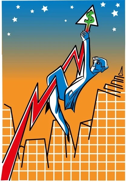 Yukarı dalgalanma dolar. Doları büyüyor. Grafik dolar için büyüyen