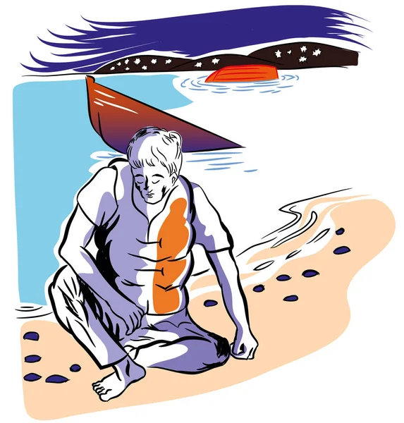 İç savaşta Suriye ve Mülteciler sorunu. Sahil mutsuz Suriye mülteci. Suriye mülteci ve batan tekne.