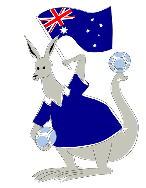 world cup mascot Australia.Australian  kangaroo  soccer mascot.Football tournament 2018. logo for the summer soccer championship.Soccer world cup in russia 2018