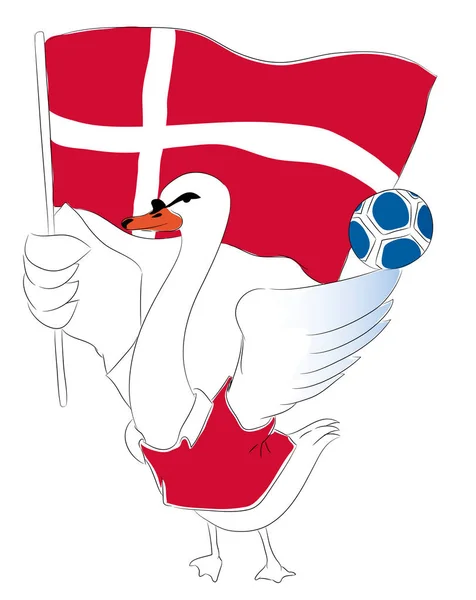 world cup mascot Denmark.Danish  Swan  soccer mascot.Football tournament 2018. logo for the summer soccer championship.Soccer world cup in russia 2018.