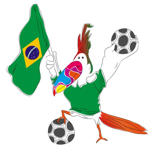 Brasilparrot maskot için futbol turnuvası Rusya 2018 Dünya Kupası Şampiyonası maskotu.