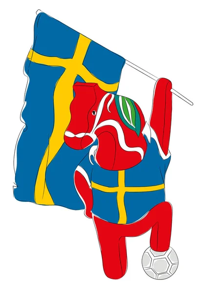 Sweden.Horse maskot için futbol turnuvası Rusya 2018 Dünya Kupası Şampiyonası maskotu.