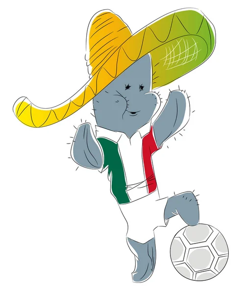 Mexico.Cactus maskot için futbol turnuvası Rusya 2018 Dünya Kupası Şampiyonası maskotu.