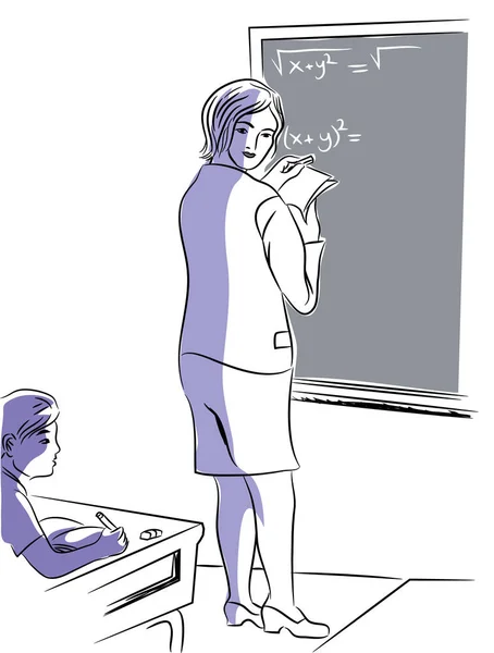Mathematics.illustration matematik öğretmeni ve öğrencisi classroom.illustration eğitim sınıf içinde öğretim öğretmen.
