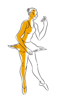 Balerin dansçı. Balerin Bale bale costume.illustration dans.