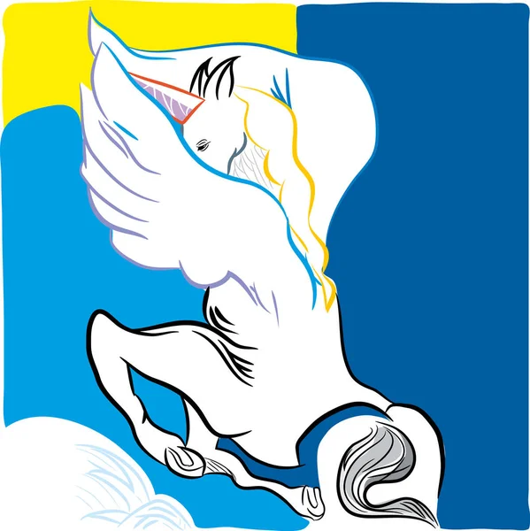 Unicorne Cheval Volant Illustration Licorne Cheval Volante Volant Sur Ciel — Photo