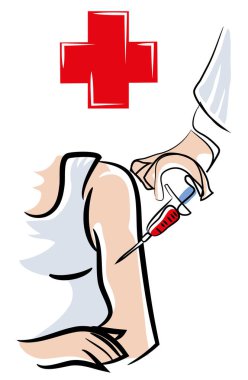 Vaccinations.Men'ın aşıları omuz. İnsan için korumalı hastalığı aşı enjekte