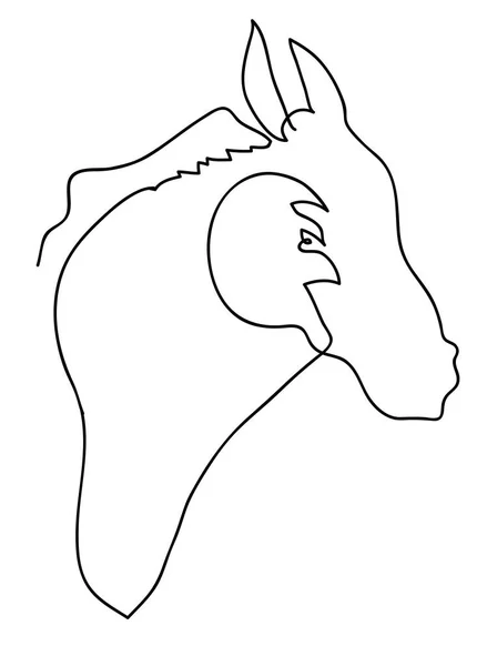 Testa Cavallodisegno Linee Semplici Bianco Nero Illustrazione Cavallo — Foto Stock