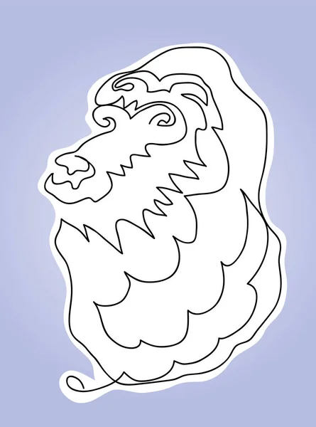 Aslan Başkanı. Siyah ve beyaz basit satır kroki aslan Başkanı.