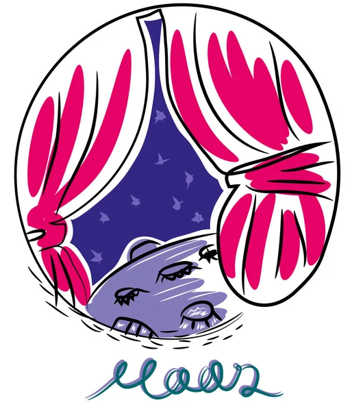 Ay curtain.simple çizim için çizimde moon.