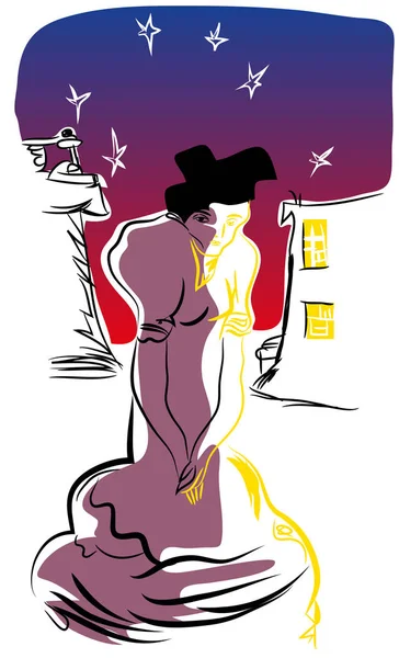 alone.scared kadın yalnız gecenin içinde yürüyüş yürüyüş.