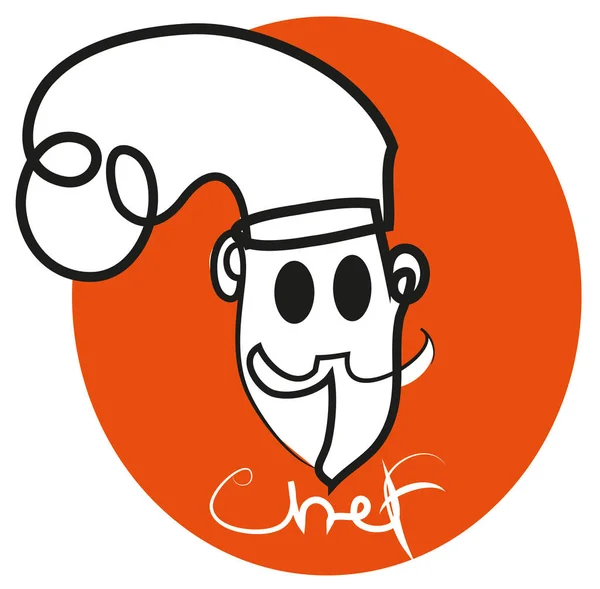 Şef logo.illustration, Şef lofo turuncu arka planda.