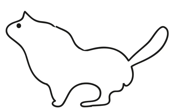 単純な猫 猫のシンプルなラインのイラスト シンプルなラインの動物イラスト — ストック写真