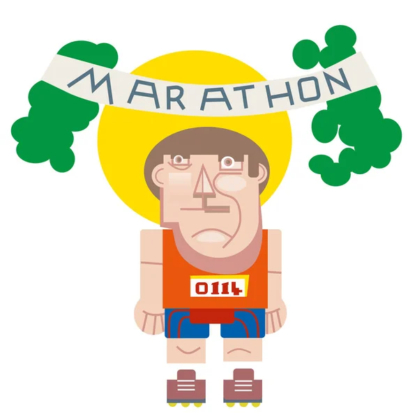 Marathon Coureur Athlete Illustration Marathon Coureur Commencer Courir Graphique — Photo