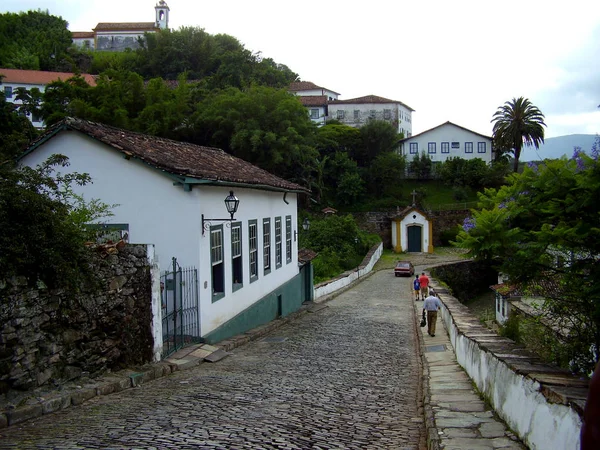 Typický Únik Historickém Seznamu Světového Dědictví Oblasti Ouro Preto Minas — Stock fotografie