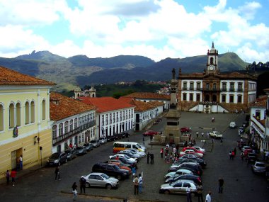 Tarihi Dünya Mirası Listelenen şehir Tiradentes Meydanı Preto Minas Gerais Brezilya.