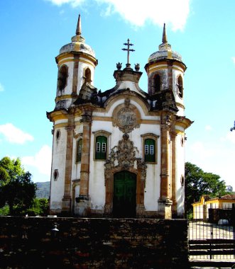 Dünya hertage Listelenen şehir Preto Minas Gerais brezilya klasik Portekizsömürge tarzı kilise.