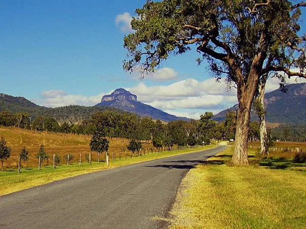 Katmanlı Mount Lindesay uzak manzarası olan Güney Doğu Queensland Avustralya'da bulunan bir yanardağ