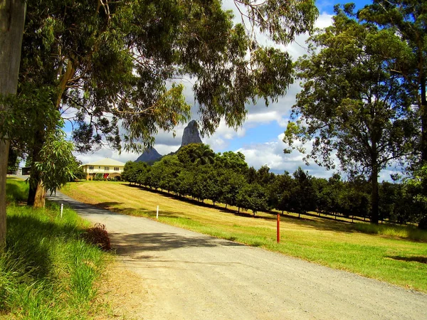 Loooking Volkanik Fişler Cam Dağ Aralığı Içinde Sunshine Coast Güney — Stok fotoğraf