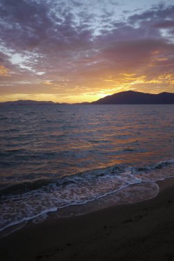 The break of day at a beach in Florianopolis Brazil