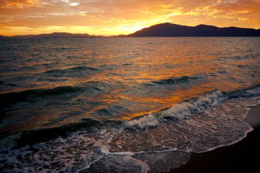 The break of day at a beach in Florianopolis Brazil-