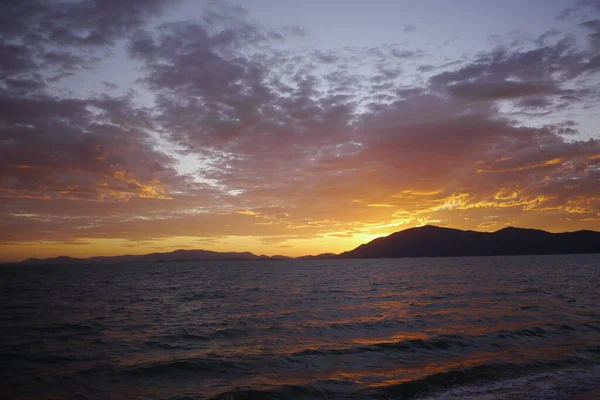 The break of day at a beach in Florianopolis Brazil