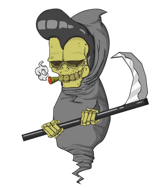 Grim Reaper Vector Caracteres Ilustración Monstruo Noche Halloween — Vector de stock