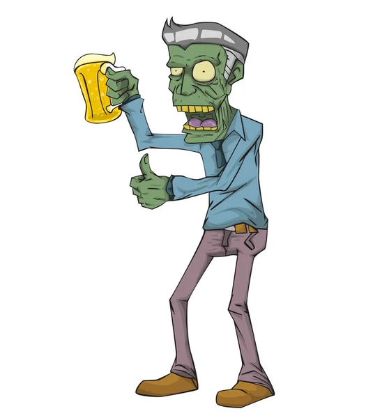 Zombie Charaktervektor Und Illustration Monster Der Halloween Nacht — Stockvektor