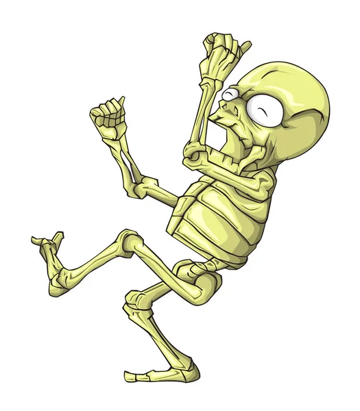 Skeleton Character Vector Monster Halloween Night — Stock Vector