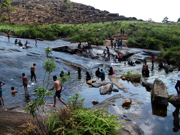 Natural Water Pool Patna Estate Natural Water Slide Sri Lanka — Zdjęcie stockowe