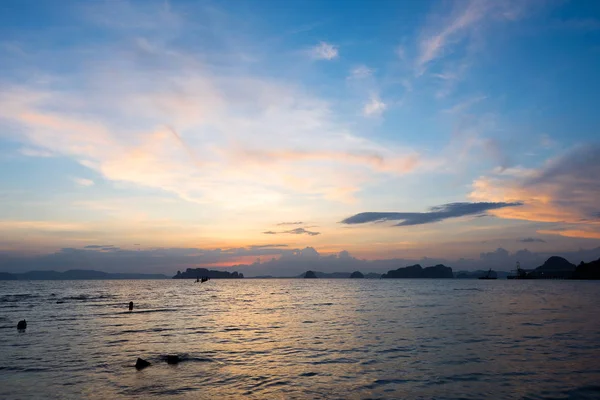 Море Небо Під Час Сходу Сонця Заходу Сонця Кребі Таїланді — стокове фото