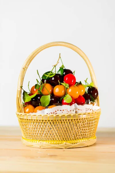 Thai dessert deletable imitation fruits made from stirred bean c — Stock Photo, Image