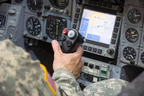 Centrum Stick Ett Stridsflygplan Cockpit — Stockfoto