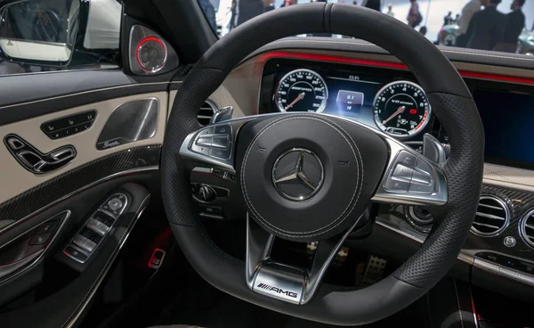 Frankfurt Germany Sep 2015 Interior View Mercedes Amg Sls Sports — Stock Photo, Image