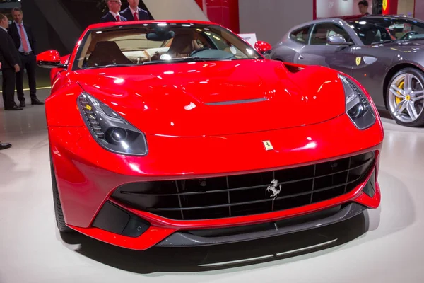 Frankfurt Németország Szeptember 2015 Ferrari F12 Berlinetta Sportkocsi Autorai Autószalonon — Stock Fotó