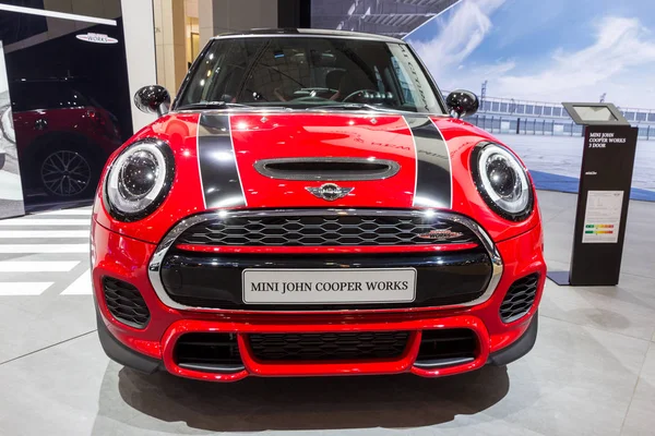 Bruselas Ene 2016 Mini Coche Cooper Presentado Salón Del Automóvil — Foto de Stock