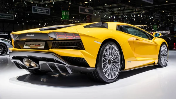 Женева Швейцарія Березня 2017 Lamborghini Aventador Спортивний Автомобіль Перемоги Женевського — стокове фото