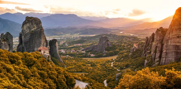 Панорамний Краєвид Подання Meteora Гора Скель Гори Пінд Греції Під — стокове фото