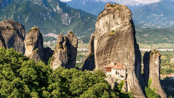 Meteora Kaya Oluşumu Manastırda Pindos Dağları Yunanistan — Stok fotoğraf