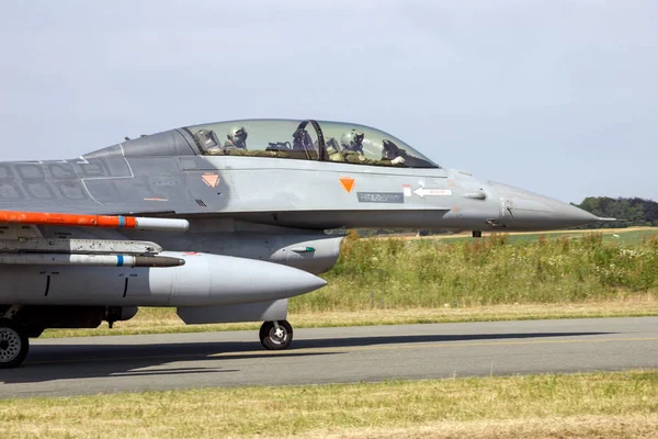 Florennes Belgia Czer 2017 Samolot Myśliwski Jet Air Force F16 — Zdjęcie stockowe