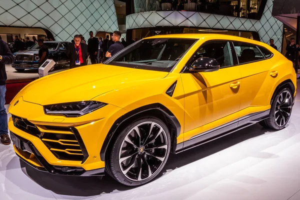 Geneva Suíça Março 2018 Lamborghini Urus Car Showcased 88Th Geneva — Fotografia de Stock