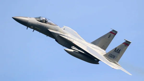 Leeuwarden Países Bajos Abr 2018 Avión Caza Eagle Fuerza Aérea —  Fotos de Stock