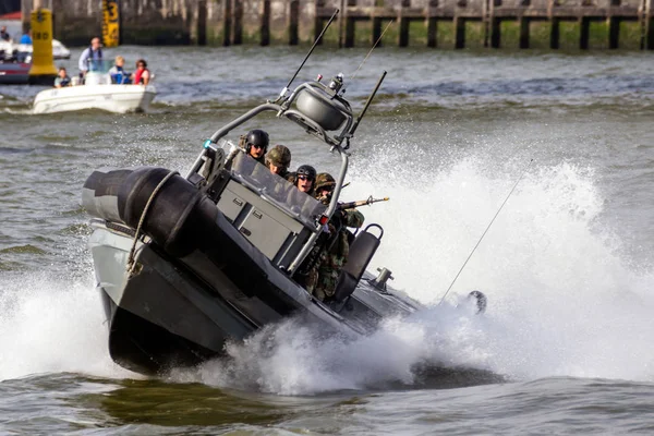 Rotterdam Nizozemsko Září 2016 Rychlý Člun Nizozemské Námořní Pěchoty Během — Stock fotografie