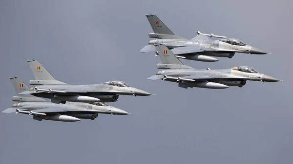 Kleine Brogel Bélgica Sep 2018 Formación Cuatro Aviones Combate Fuerza — Foto de Stock
