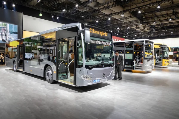 Hannover Duitsland Sep 2018 Nieuwe Mercedes Benz Citaro Hybride Bus — Stockfoto