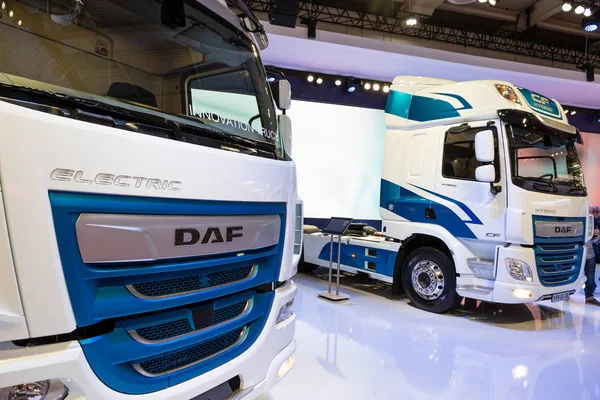 Hannover Germany Sep 2018 Daf Hybrid Electric Trucks Presented Hannover — Stock Photo, Image