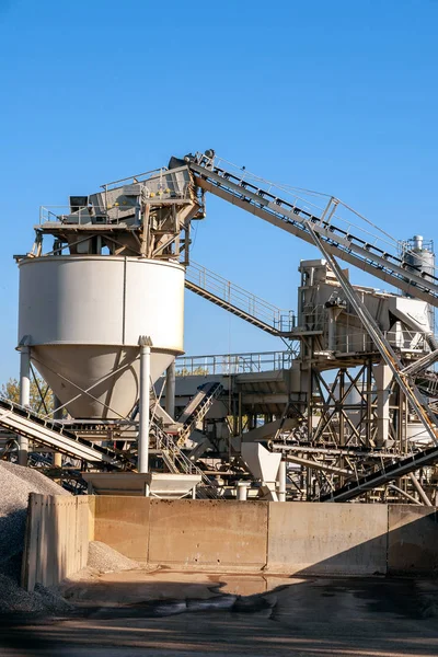 Construction Industry Concrete Plant Structure Clear Blue Sky — Stock Photo, Image