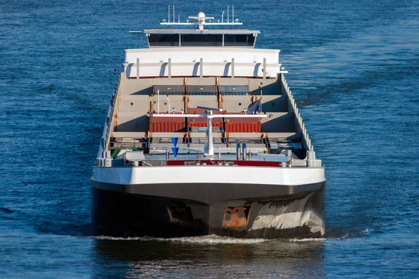 Recipientes Transporte Barcaças Rio Rhein Alemão — Fotografia de Stock
