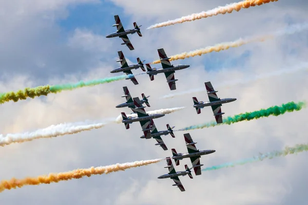 Volkel Netherlands Июня 2013 Итальянская Аэробатическая Группа Frecce Tricolori Выступила — стоковое фото