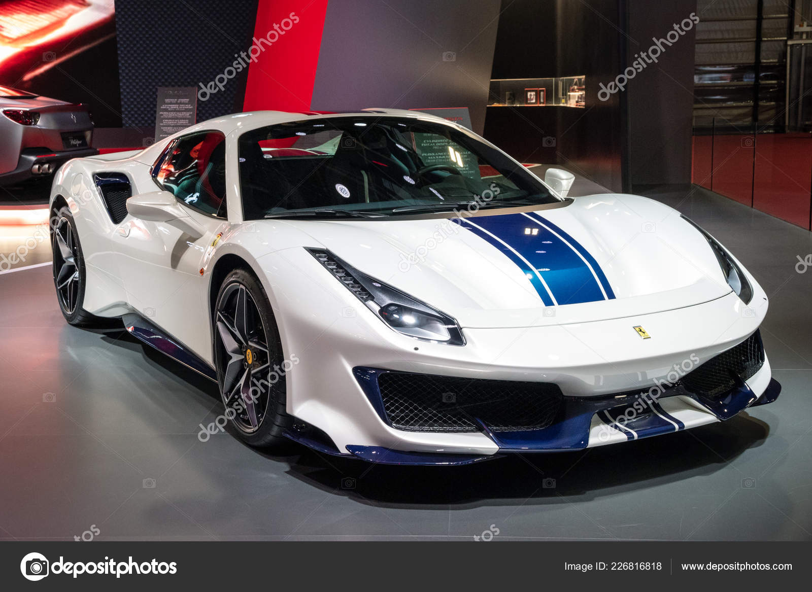Paris Oct 2018 New Ferrari 488 Pista Spider Sports Car